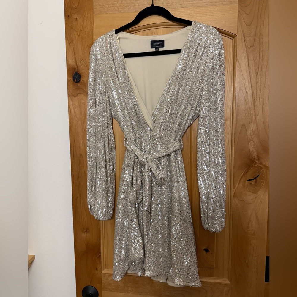 Festive gold sequin dress